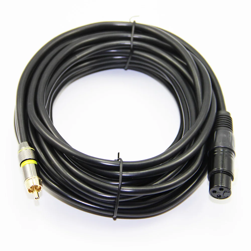 Позолоченный кабель Bochara XLR мама RCA папа двойное экранирование (фольга + плетеная