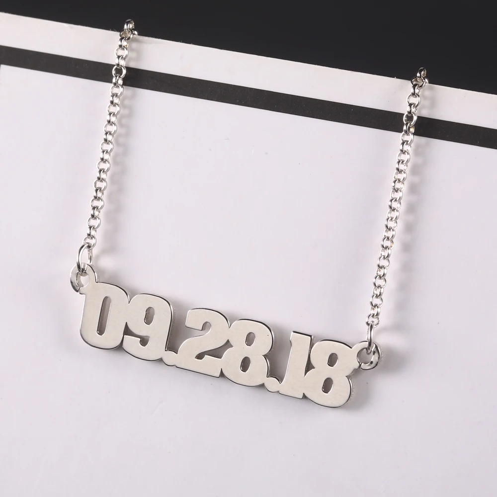 RainMarch 925 Silver Personalized Number Necklace Women Necklaces & Pendants Customiz Necklace Anniversary Jewelry Birthday Gift (1)