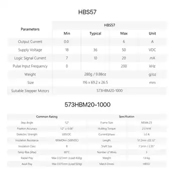 Cloudray Leadshine HBS57+573HBM20-1000 HBS507 nema23 3 Phase Hybrid Servo Closed Loop