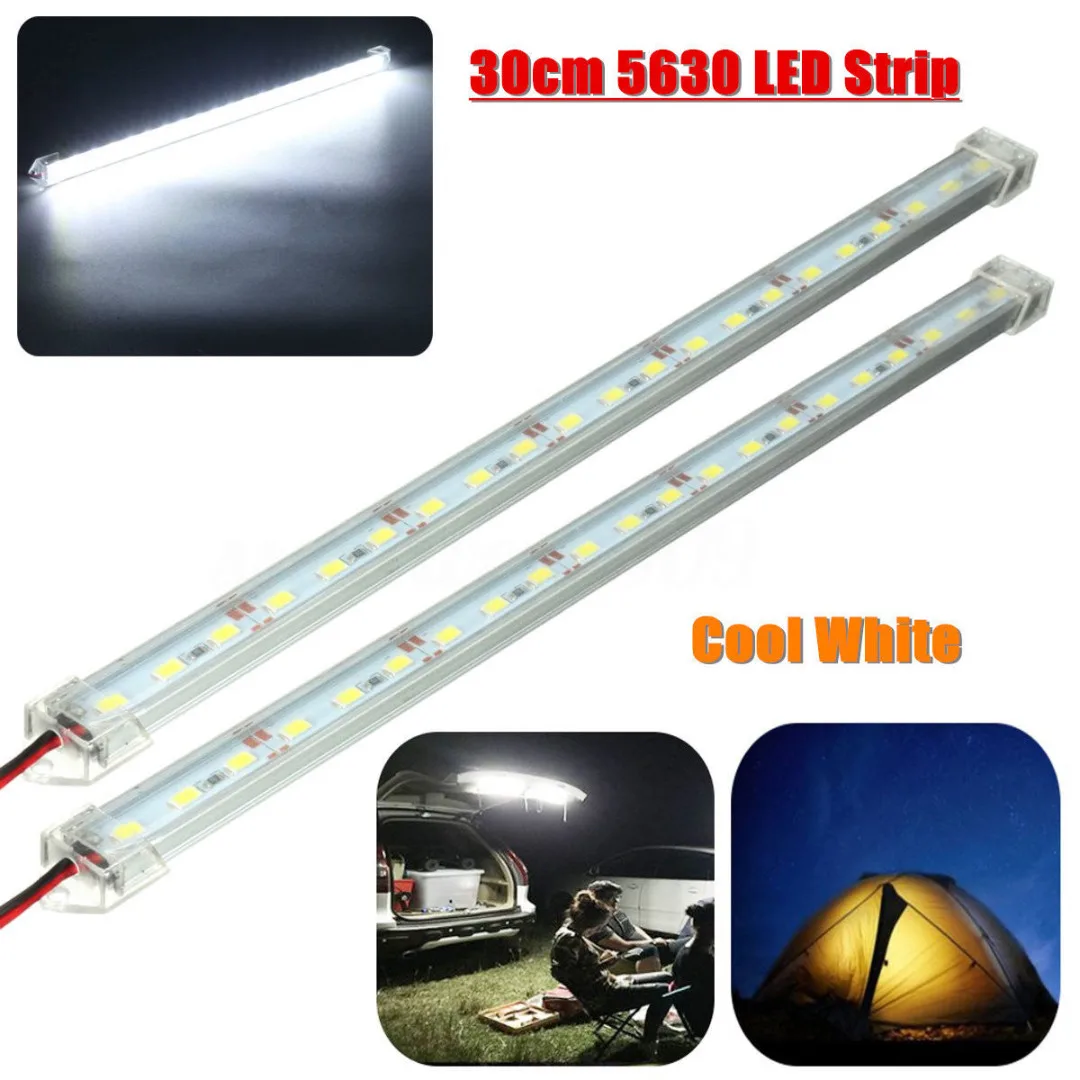 

2Pcs 30cm 12V Clear White 21LED 5630 SMD Car Bar Cabinet Interior Strip Light