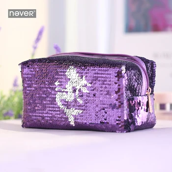 

Never Mermaid Sequin Bag Cute Pencil Pouch Large-capacity Pencil Case Cosmetic Bag School and Office Supplies Gift Stationery