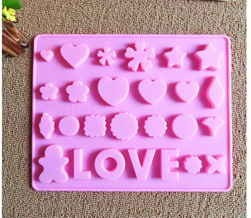 

Love Shaped Chocolate Silicone Mold Candy Muffin Baking Pan Ice Jelly Mold Kitchen Fondant Cake Decoration Tools