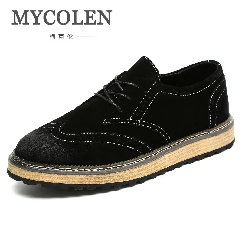 MYCOLEN Men's Dress Shoes Black Brogue Male Soft Wedding Shoes Lace-Up Formal Dress Shoes New Luxury Brand Men Shoes Scarpe mycolen men s dress shoes black brogue male soft wedding shoes lace up formal dress shoes new luxury brand tide men shoes