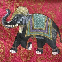 20 servilletas de papel con estampado de animales plegadas de mesa vintage de 3 capas elefante rojo color decoupage servilletas de decoración para fiesta de Navidad de boda