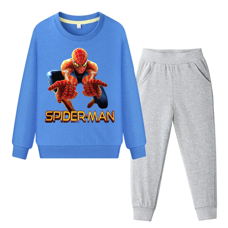 Toddler Baby 100%Cotton Clothes Boy Girl Long Sleeve Spiderman Coat+Pant 2PCS Clothing Sets Suits Child Sports Tracksuits WL127 (2)