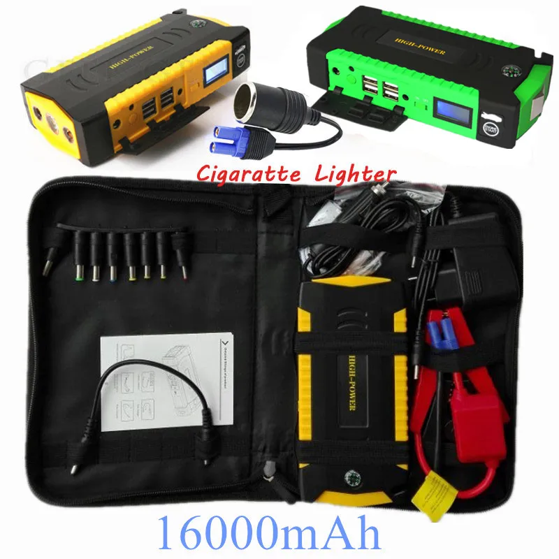 

2018 Car Jump Starter 600A Peak 16000mAh Portable Starter Battery Pack 12V Emergency Power Bank Starting Device Diesel Petrol
