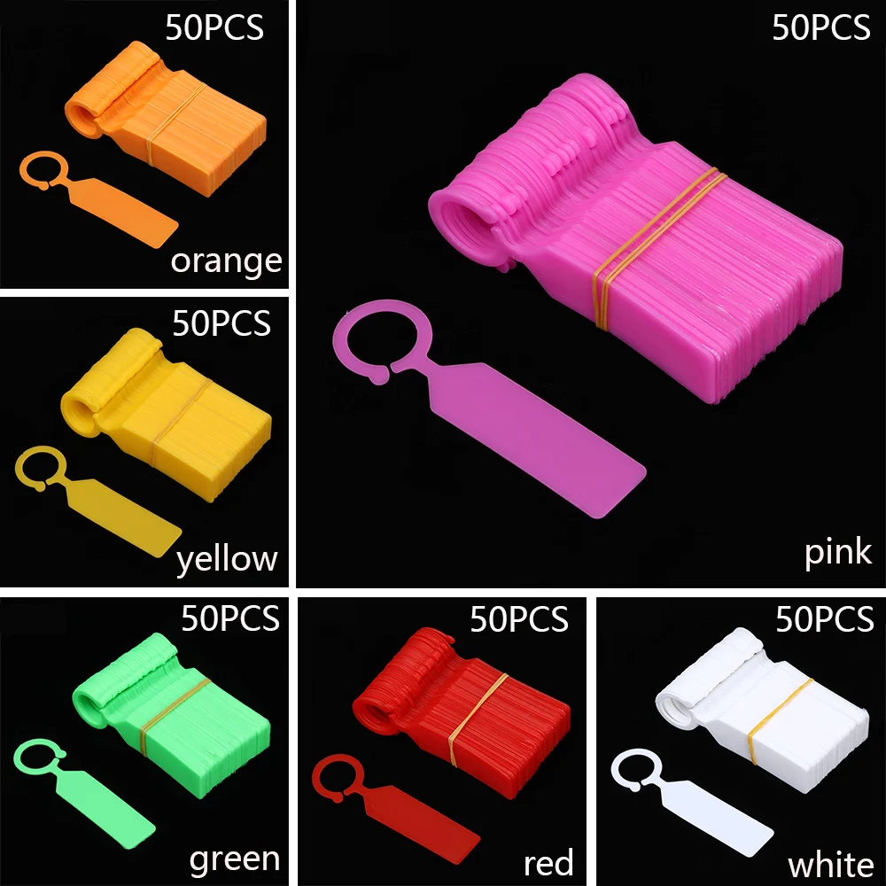 

50PCS Colorful Greenhouse Nursery Garden Flowerpot Plant Marker Tool Seedling Labels Hanging Tags Greenhouse Bonsai Collar Tags