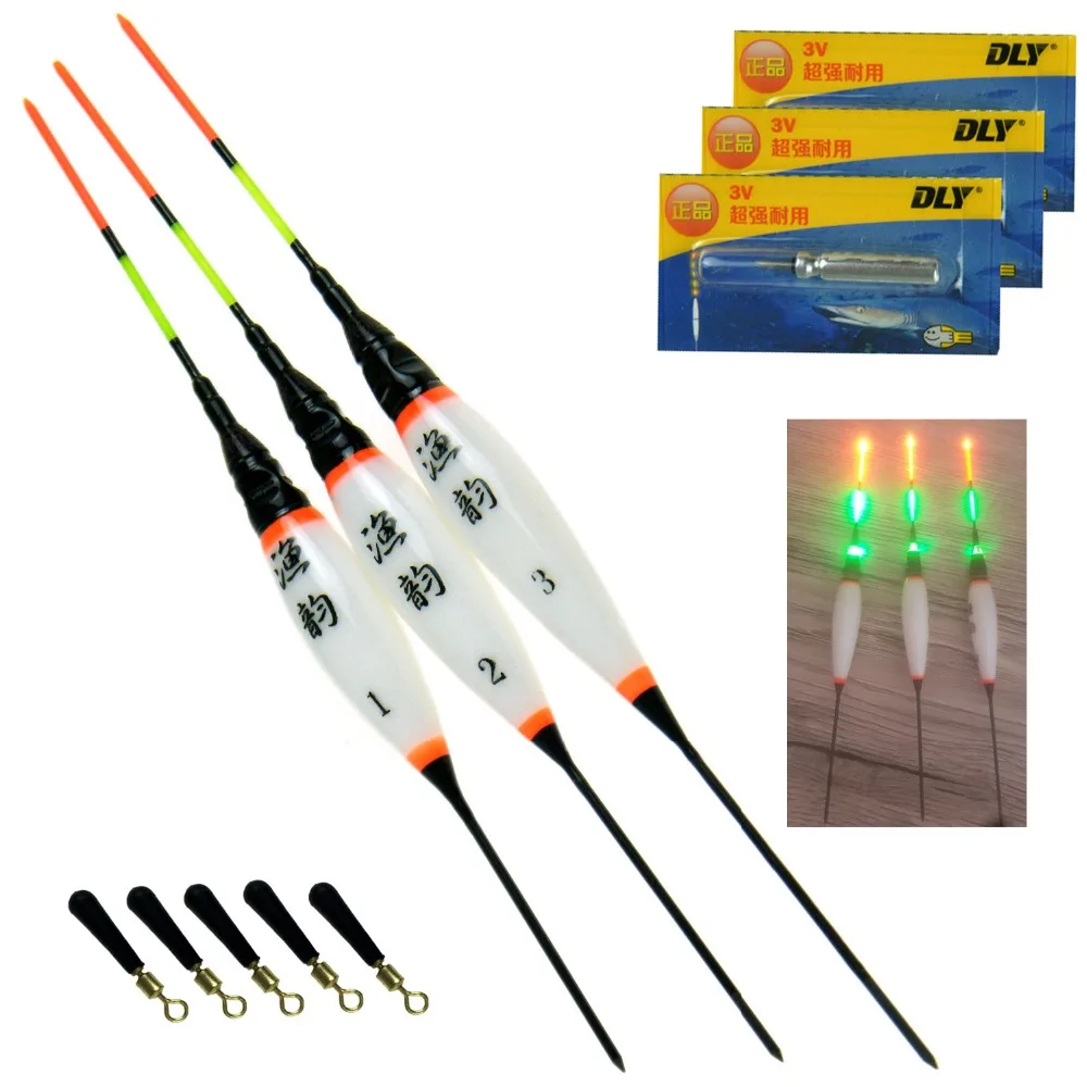 

1Pcs LED Fishing Float Bobbers With Battery 0.8g,1.3g,1.8g Mix Size Fishing Floating Float Carp Fishing flotadores de pesca