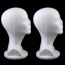 Набор из 2 шт Белый высококачественный Женский стирофомовый пенопластовый парик дисплей стенд голова модель с отверстием для крепления(12 дюймов