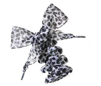 

130CM SENTCHARM Fashion Leopard Print Ribbon Shoe Laces Strings with Unique Grip Design Functional Gift Off Shoes