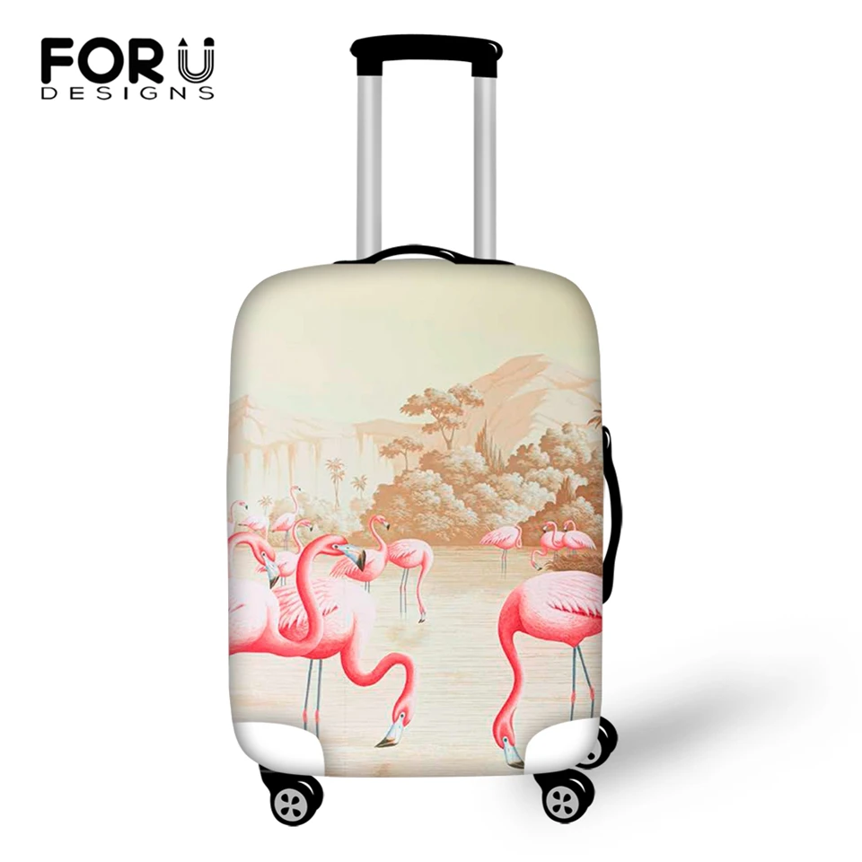 FORUDESIGNS Cartoon Luggage Cover Flower Flamingos Prints Pattern Travel Accessories Only Cover Fashion Design Suitcase Cover FORUDESIGNS Cartoon Luggage Cover Flower Flamingos Prints Pattern Travel Accessories Only Cover Fashion Design Suitcase Cover