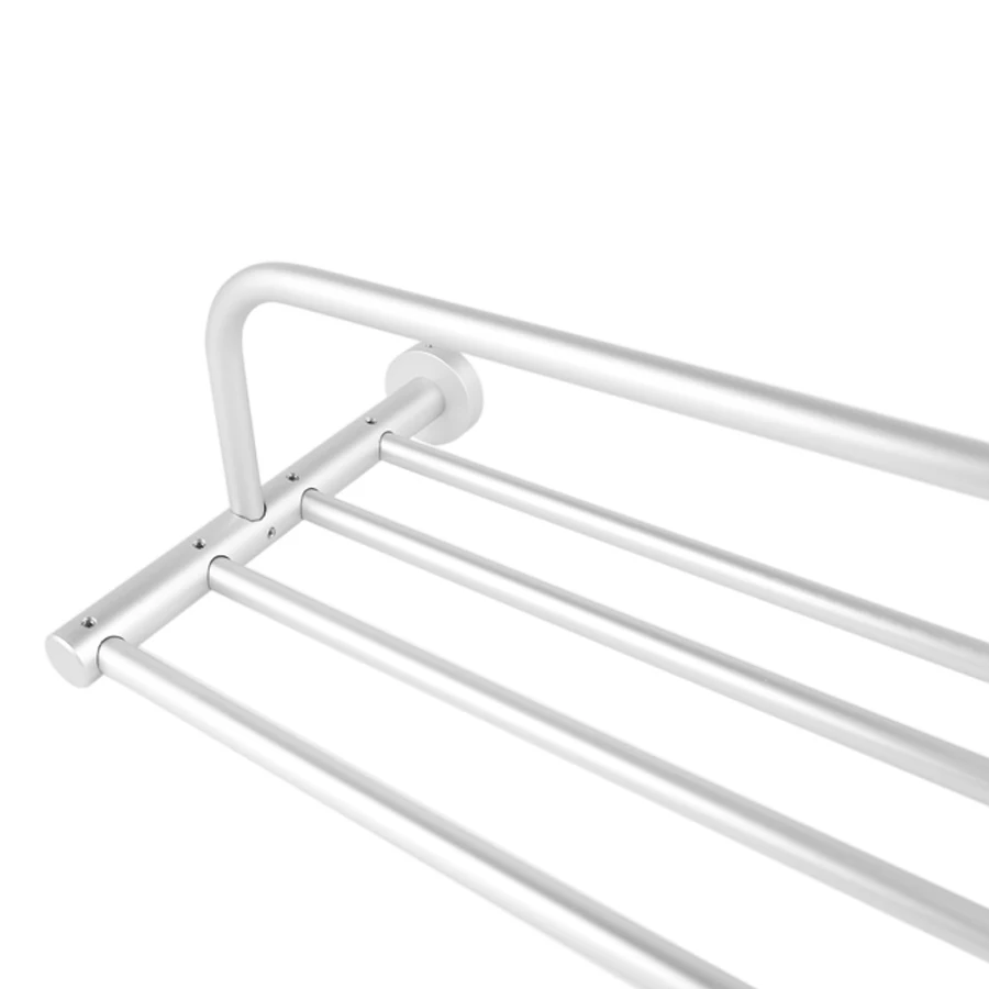 

Bathroom Aluminum Towel Holder Rack Shelf Brushed Double Wall Mouted Bath Clothes Holders Hardware Accessories