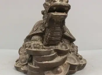 

16'' China Dragon Turtle Tortoise Ingot Copper Cash Lucky Bronze Statue