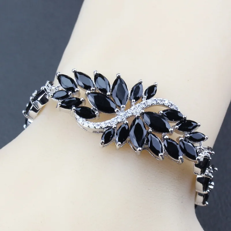 925 пробы Серебряная Гипербола в западном стиле 8 цветов регулируемая цепочка Длина браслета 19,5 см черный циркон модная безделушка