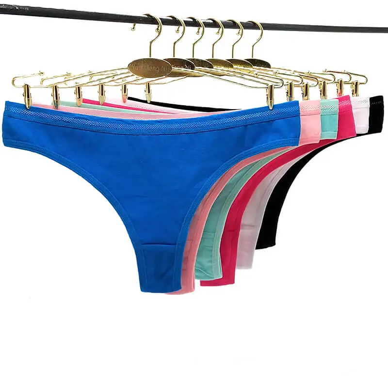 Pack of 12 Low Rise Solid Lady Thong Plain Cotton G String Sexy Lady