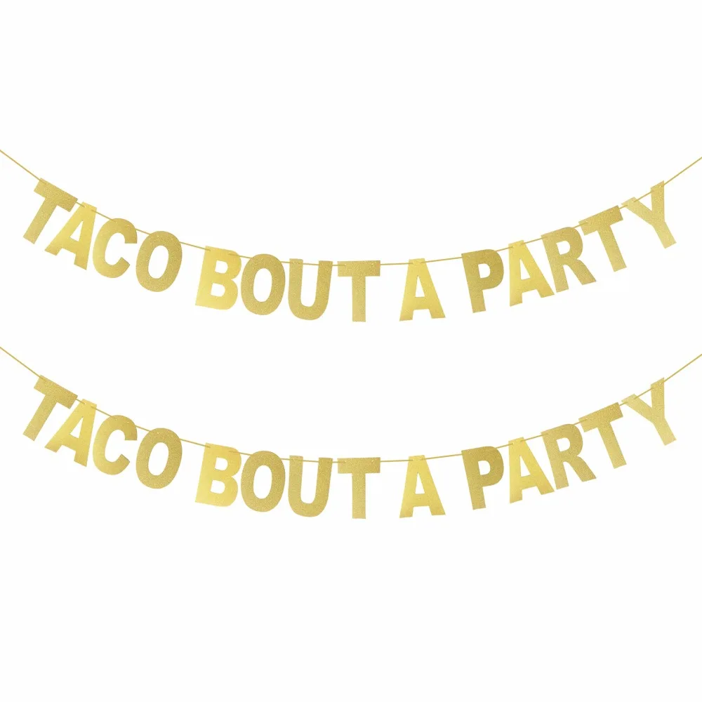 taco bout a party banner mexican carnival party decor glitter paper bunting HT 