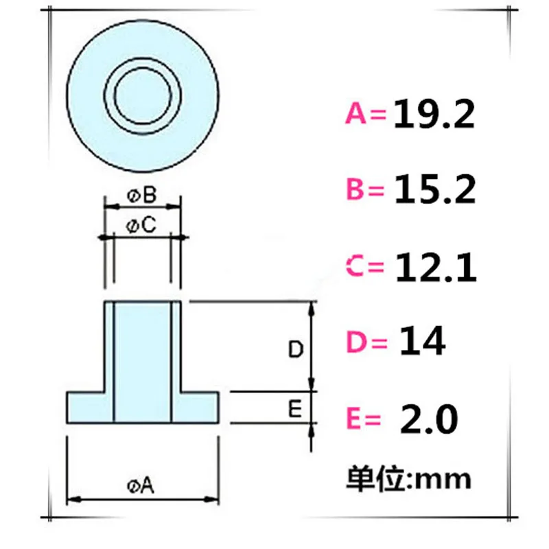 M12 транзистор Пластик шайба изоляции Буш нейлон шаг T тип втулка стандартного размера Кольцо из Белого 15/30 шт