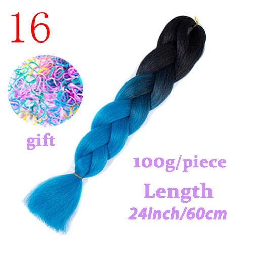 LISI волосы 24 дюйм плетение волос для наращивания Jumbo вязание крючком косы синтетические волосы стиль 100 г/шт. чистый блонд розовый зеленый - Цвет: #17