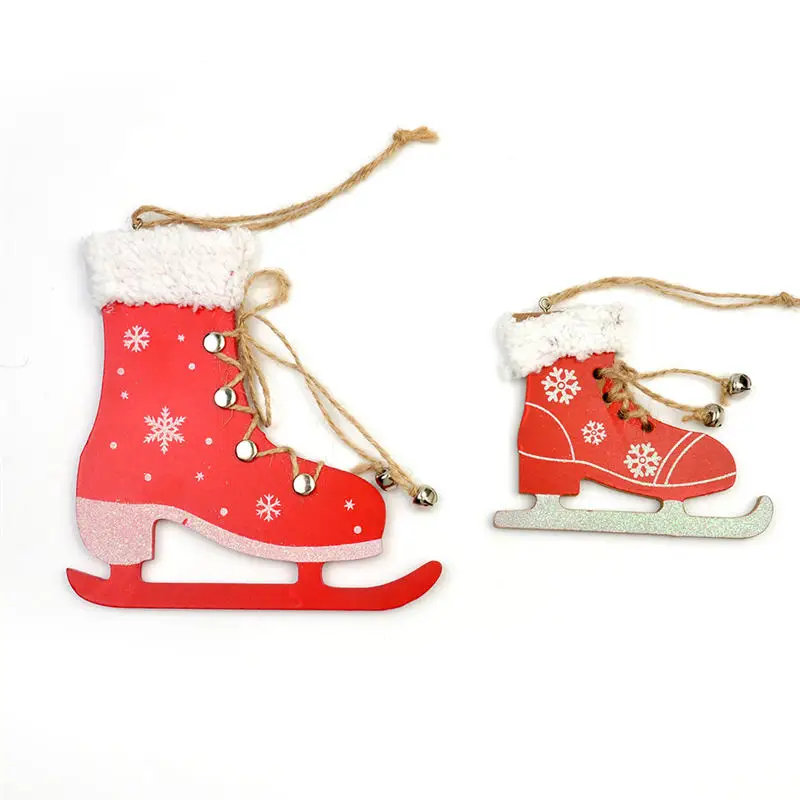creative wooden boots with fluffy christmas tree decorated with bells and ski shoes for christmas decorations in pendant drop ornaments from home garden - Ski Christmas Decorations creative wooden boots with fluffy christmas tree decorated with bells and ski shoes for christmas decorations in pendant drop ornaments from home garden - Ski Christmas Decorations
