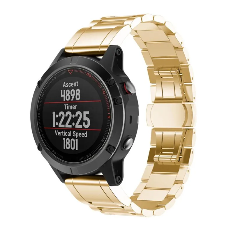 4 цвета Бизнес ремешок для Garmin Fenix 5 gps Замена натуральной Нержавеющая сталь часы мягкие Quick Release комплект группа QIY26 D3S