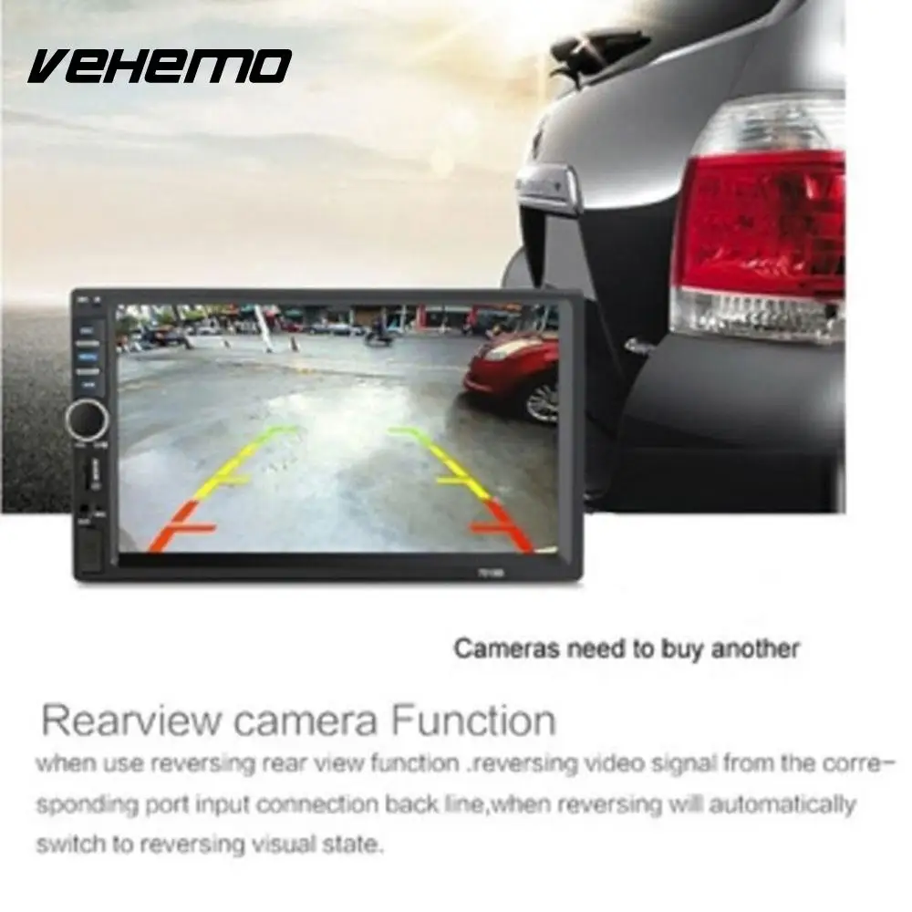 

Vehemo Touch Screen Bluetooth Car MP5 Player Stereo Reverse Monitor Bluetooth Car MP5 Hands-Free GPS Navigation FM Radio