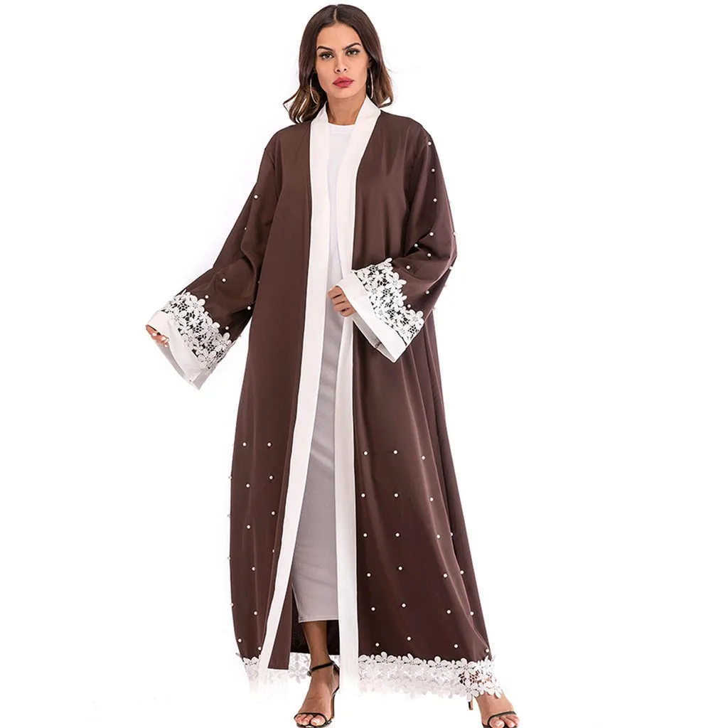 CHAMSGEND женское платье мусульманские халаты повседневное абайя летние женские домашние платья Кафтан busana мусульманских Анак perempuan 2019 Новый
