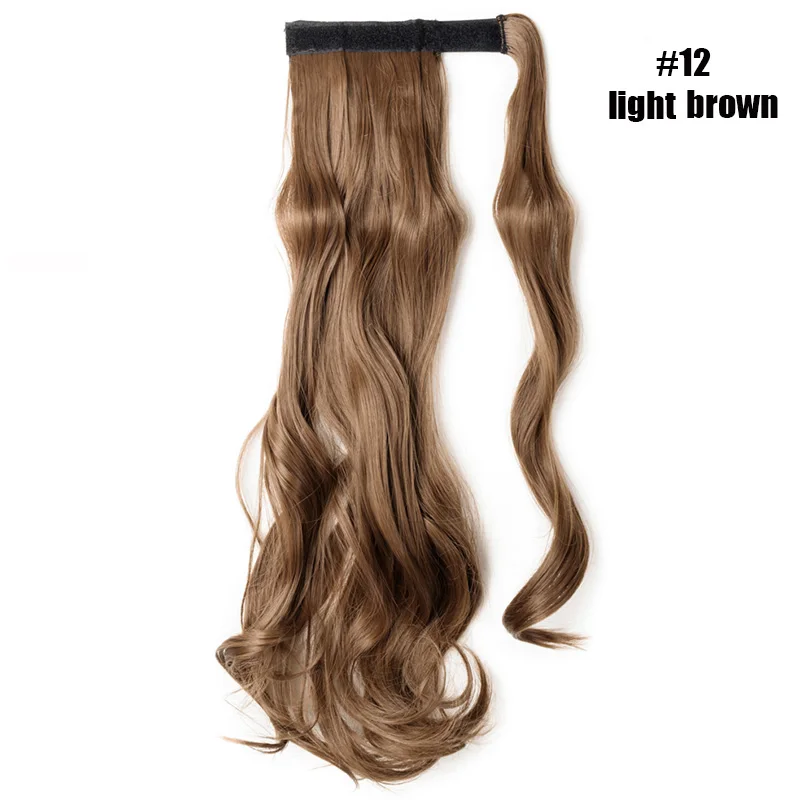 s-noilite Clip In Ponytail Synthetic Wrap Around Ponytail Clip In Hair Extension Long Curly Hairpiece Fake Hair Braid Ponytail - Цвет: light brown