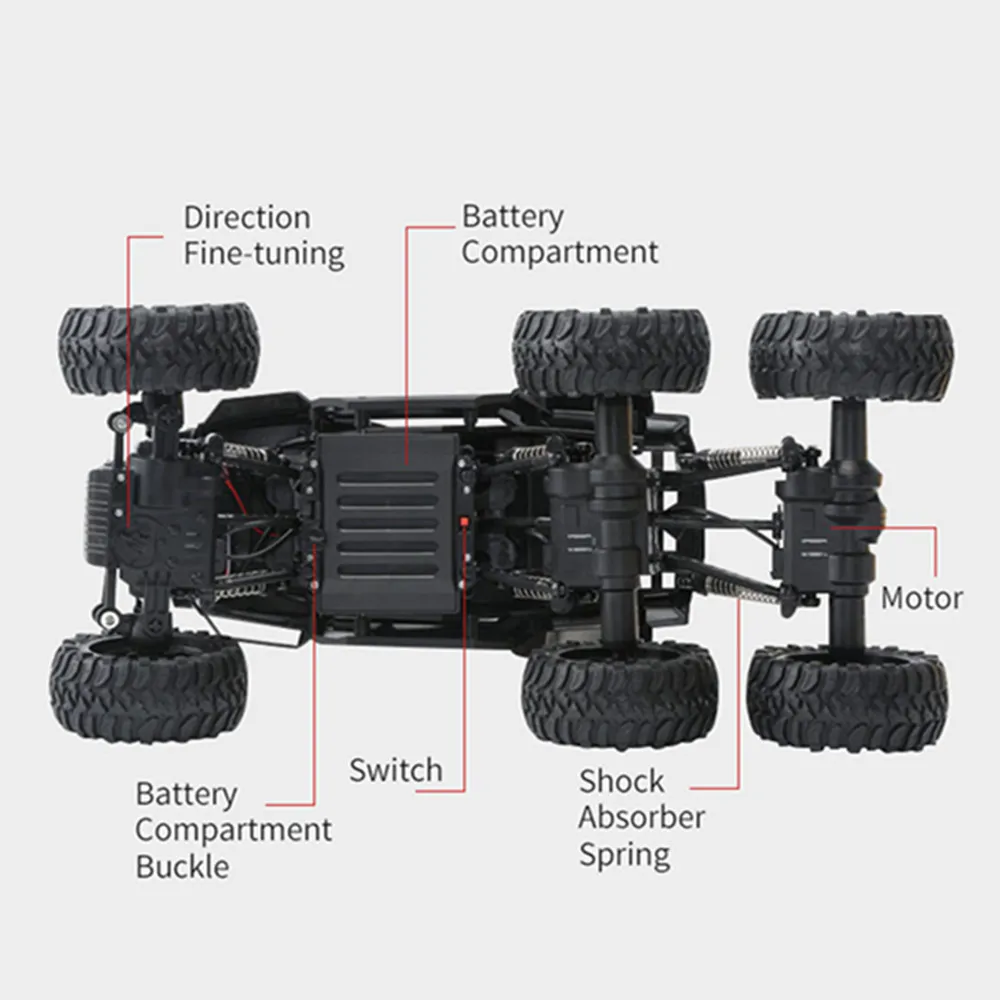 Электрический Радиоуправляемый автомобиль, открытый пульт дистанционного управления, багги, 6 колес, альпинистский автомобиль на больших колесах, игрушка для горного внедорожника, детский подарок, игрушка для мальчика