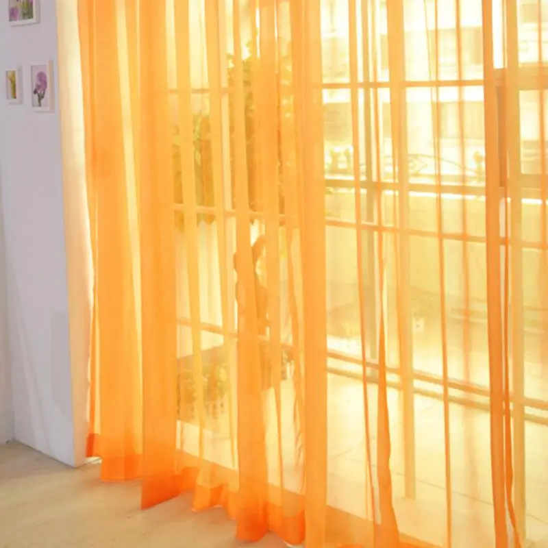 200 см х 100 см дверные, оконные панели, занавески f для перегородка для гостиной, пряжа, занавески, Полоска, драпировка, Декор, кортинас, 11 цветов - Цвет: orange