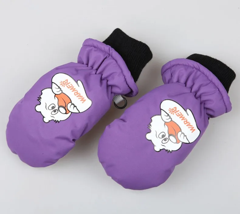 Free Shipping Winter Outdoor Hand Warming Skiing Mittens Kids Waterproof Windproof Gloves for 1-8 year-old Children Boys Girls (13)