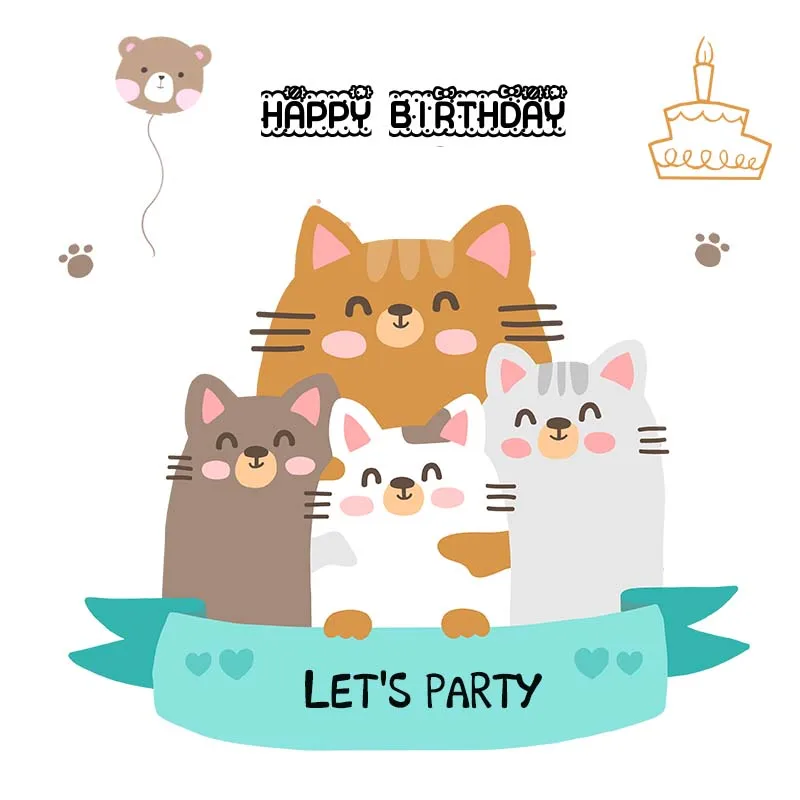 

AZSG Cute Cats / Happy Birthday Clear Stamps For DIY Scrapbooking Decorative Card making Craft Fun Decoration Supplies 10x10cm