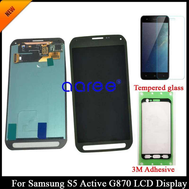 

100% Tested Super AMOLED For SAMSUNG G870 S5 Active LCD Display for Samsung S5 Active G870 LCD Screen Touch Digitizer Assembly
