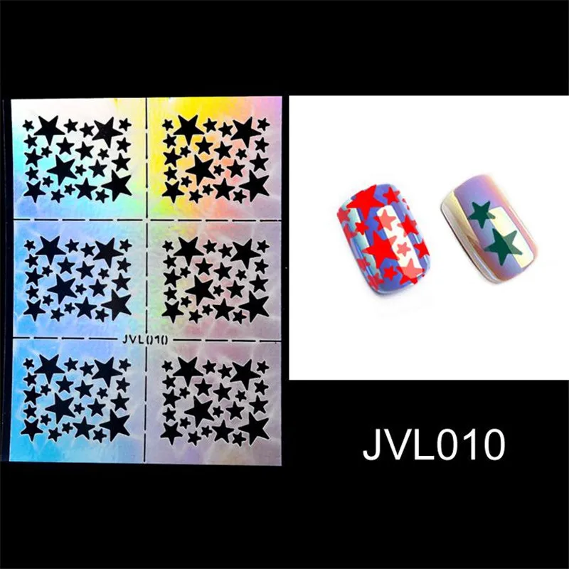 T-TIAO-клуб полые лазерные наклейки для дизайна ногтей трафарет набор изображений руководство по переводу Шаблон трафарет набор неправильный узор смешанные наклейки - Цвет: J72127