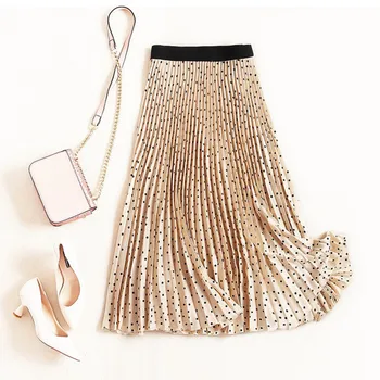 

2019 MAXIORILL New подол ladies summer wave chiffon wave beach pleated skirt skirt Wholesale T44