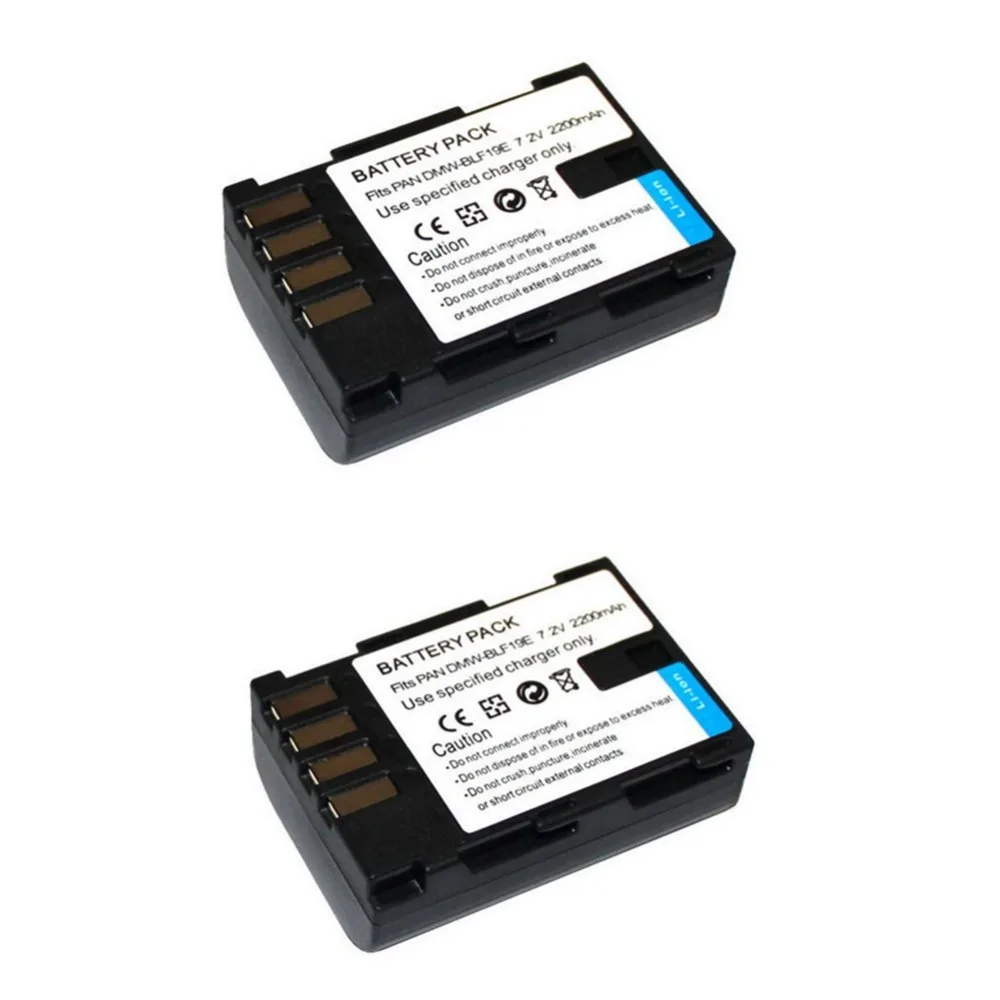2 pcs 2200mAh DMW-BLF19E BLF19E Battery for Panasonic Lumix DMC-GH3 DMC-GH4 Camera | Электроника