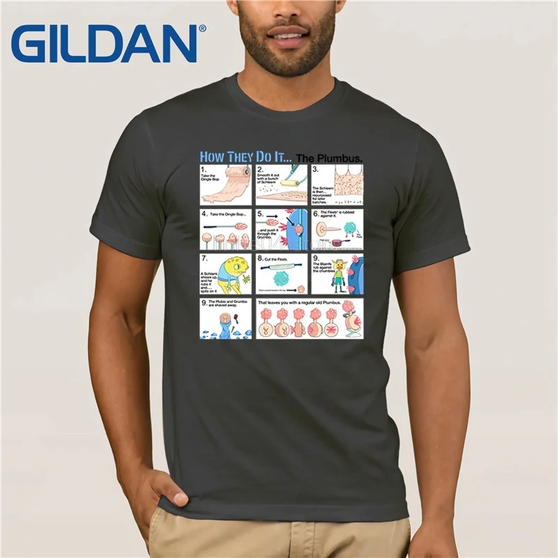 

GILDAN Rick & Morty How They Do It...The Plumbus. Hot men's T-shirt