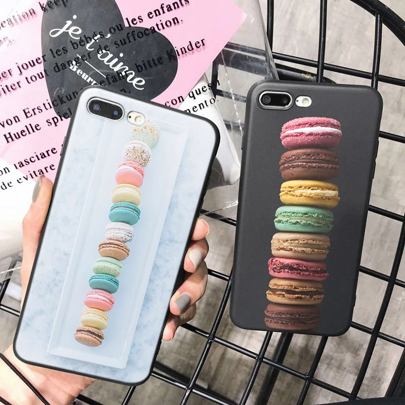 

OUTMIX food donuts Pattern Cases Printed Capa Back Shell For iPhone 8 8plus XS max XR XS 7 7plus 6 6s 6plus 5 5s SE phone case