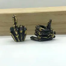 EDC нож бусины латунь средний палец/ручной формы Бусы на шнурок Паракорд нож инструмент