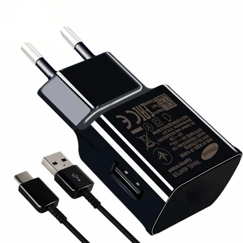 

For Samsung Galaxy S8 S9 Plus Adaptive Fast Charger EU US 9V 1.67A USB Quick Adapter Type C Cable For Note 8 9 A8 4 5 A3 S2 2017