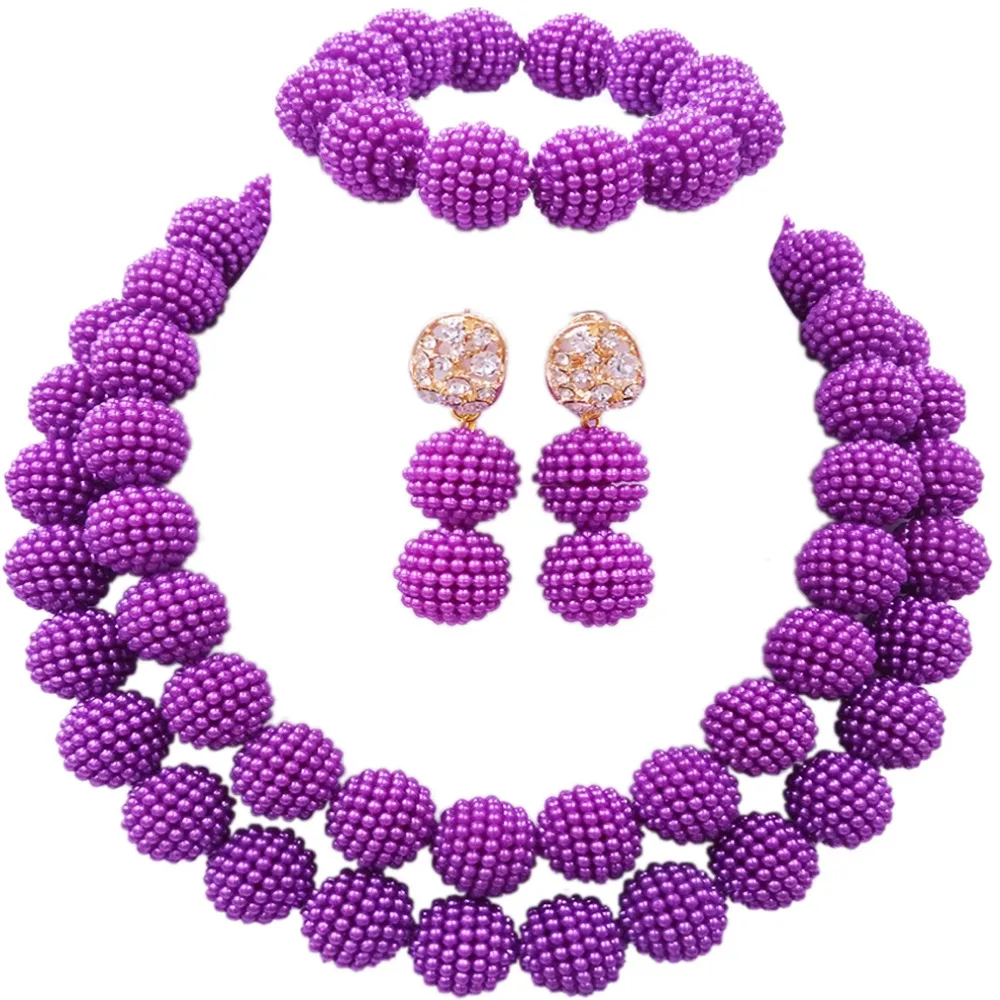 

Marvelous Purple Nigerian Trendy Women Party Imitation Jewellery Sets 2C-ZZ-13