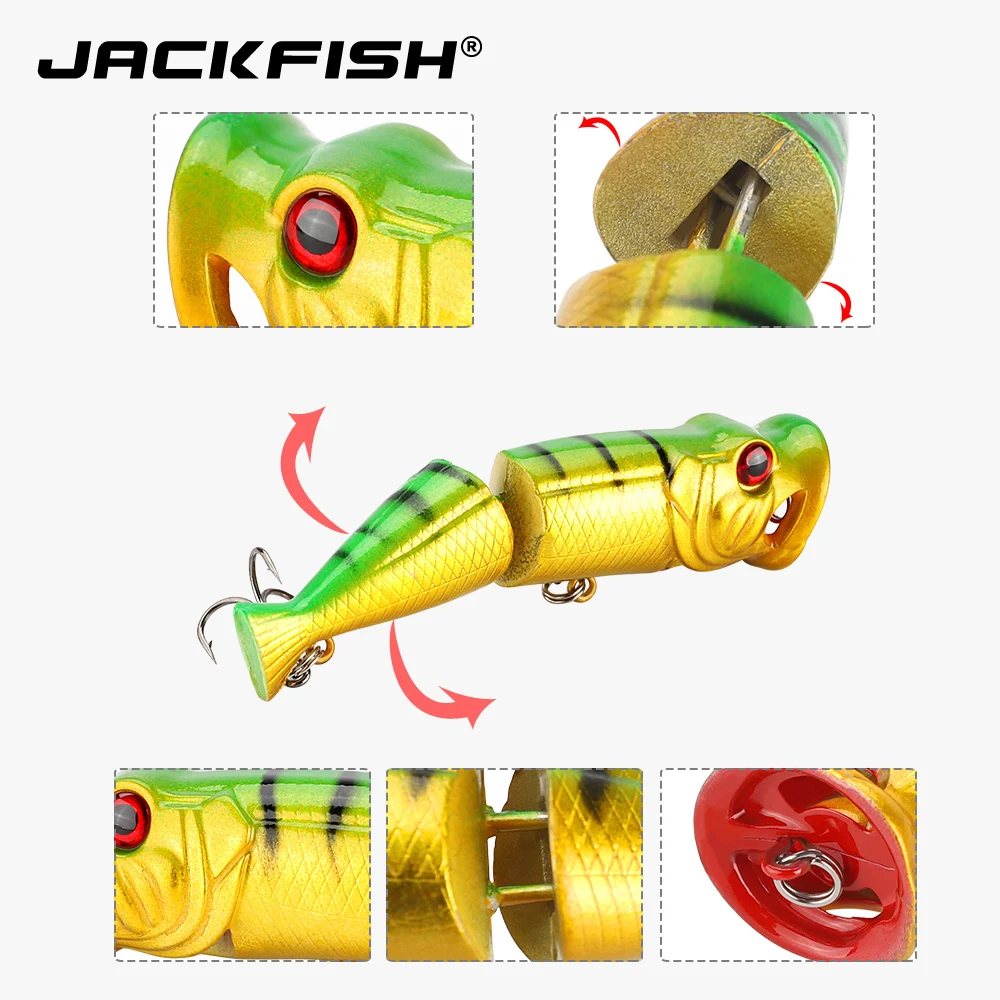 JACKFISH 2 секции Поппер приманка 8,4 см/10 г рыболовная приманка 6 цветов жесткая искусственная приманка верхняя вода жесткая приманка Рыболовная Снасть