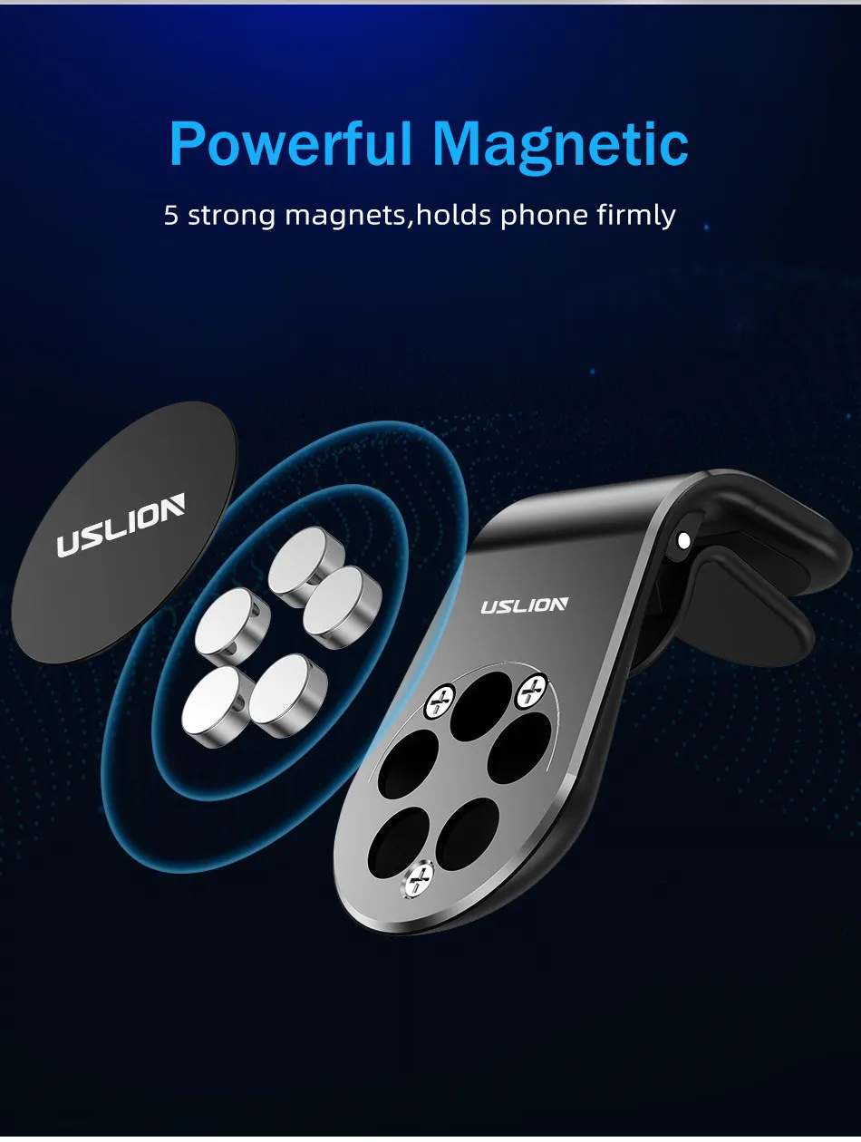 mobile phone stand USLION Easy Air Vent Mount holder Car Universal Mobile Phone Holder Support Magnetic Adsorption Car Phone Mount Stand for iPhone mobile stand for home