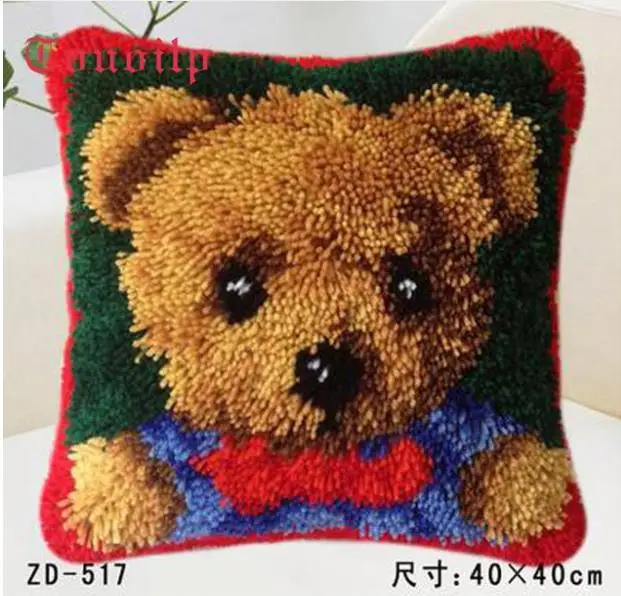 

Pillow"do it yourself"Cartoon animal Cute bear method needlework kit latch hook rug kit Unfinshed / embroidered carpet pattern