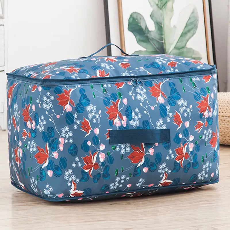 Thicken Durable Clothes Storage Bag Oxford Luggage Organizer Bag Quilt Organizer Box For Wardrobe Home Clothing Storage Box L XL - Цвет: linglandianmo