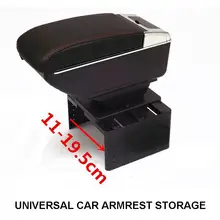 FREE SHIP BIGGER SPACE&LUXURY Car armrest box central Storage content box with cup holder & LED for universal Armrest all of car