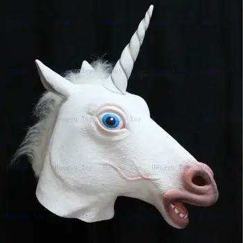 

Top Sell 2013 Realistic Animal Fancy Dress Mask Latex Rubber Adult Unicorn Mask
