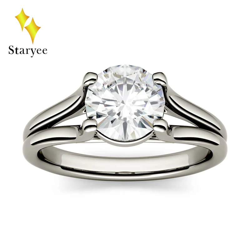 

Test Positive 1.0ct 6.5mm Excell Cut Natural Moissanite 18KT Au750 White Gold Lab Diamond Engagement Ring Jewelry