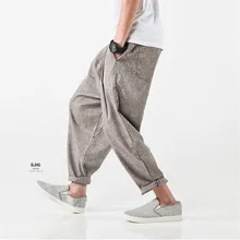 Новые брендовые Модные мужские большие летние шаровары хлопковые повседневные мужские брюки мужские штаны однотонные брюки A3536