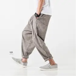 2019 новые брендовые Модные мужские большие летние шаровары хлопковые повседневные мужские брюки однотонные брюки A3536