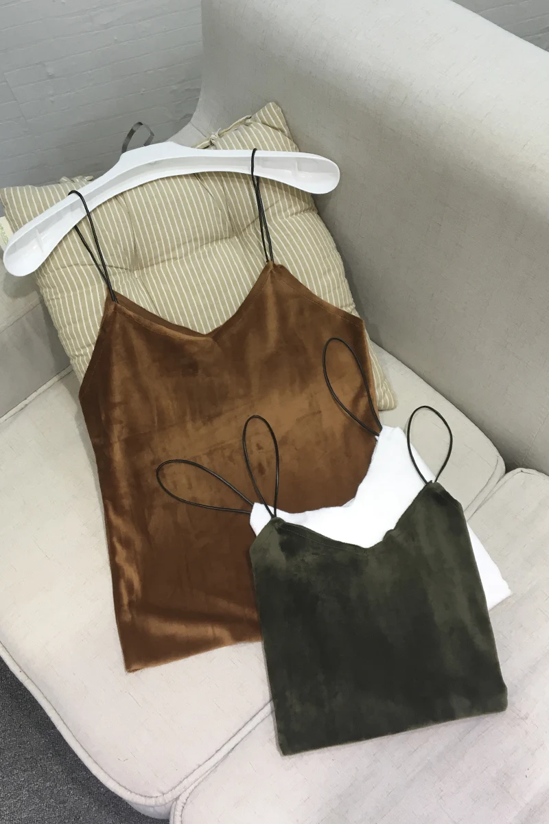 Женский бархатный топ на бретельках с V образным вырезом|velvet cami|top topcami top |